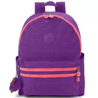 在飛比找博客來優惠-KIPLING 撞色拉鍊款後背包-紫色 (現貨+預購)紫色