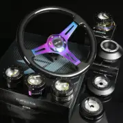 NRG 140H HUB+IRIDIUM GEN 3.0 QUICK RELEASE+3"DEEP DISH STEERING WHEEL BLACK GRIP (for: Nissan)