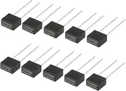 uxcell 10Pcs DIP Mounted Miniature Square Slow Blow Micro Fuse T3.15A 3.15A 250V Black for Electronic Parts PCB LCD Repair Replacement