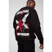 Mens Black Oversized Linkin Park Band License Print Sweatshirt