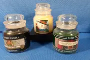 Set of 3 1.7 oz Christmas Yankee Candles, Jack Frost, Black Lable Sparkling PIne