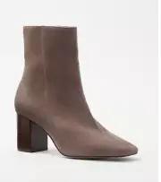 Ladies Brown Ann Taylor High Block Heel Suede Boots Size 7