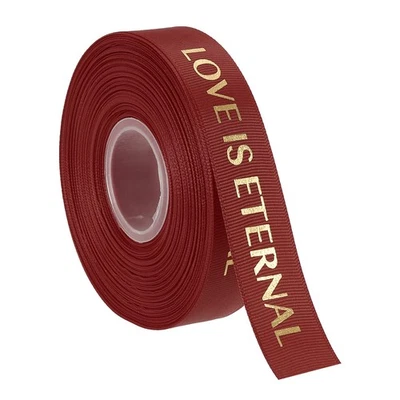 1" 50 Yard Valentine Printed Ribbon Wedding Favor Grosgrain Ribbons Burgundy