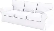 The Ektorp 3 Seat Sofa Cover Replacement Is Custom Made for IKea Ektorp Sofa Cover A Ektorp Sofa Slipcover Replacement (Dense Cotton White)