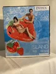 Intex 66 x 56 Inch Giant Inflatable One Person Strawberry Swimming Pool Float
