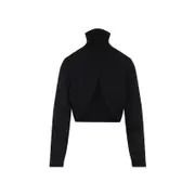 [AlaÏA] AlaÏA-Black Cut-Out Cashmere Pullover-Donna 36 FR