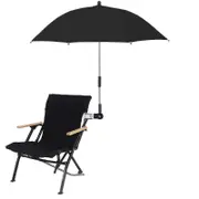 Chair Umbrella W/ Universal Chair Umbrella 360 Adjustable Beach Umbrella black