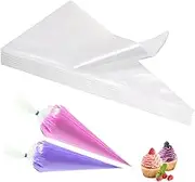 Disposable Piping Bags Medium - Clear Icing Piping Bags Cake Decorating Plastic Pastry Bags Strong Icing Bag for Cake Cupcake Dessert Cookies Decoration (50pcs-12 inch)