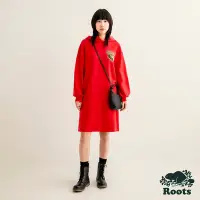 在飛比找Yahoo奇摩購物中心優惠-Roots 女裝-舞龍新春系列 寬版連帽洋裝-紅色
