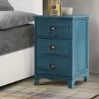 Artiss Bedside Tables Drawers Side Table Cabinet Blue Storage Nightstand