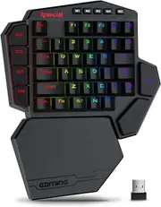 Redragon K585 PRO Wireless One-Handed Mechanical Keyboard 42 Keys 3-Mode RGB 40% Gaming Keypad Detachable Wrist Support (Blue Switch)