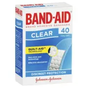 Band-Aid Clear Sterile Strips 40 Pack Brand Adhesive Bandages Protection