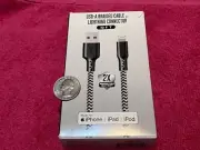 USB A Braided Lightning Cable Apple Charger 10 Feet