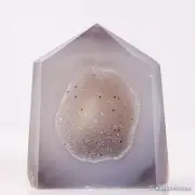 238g75mm Druzy Agate Geode Tower Point Natural Crystal Polished Quartz Healing