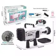 Bazooka Bubble Gun Set with 4 Colors - 60 Holes Blowing Machine 4 Guns Set