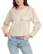 Vince Camuto Cropped Linen-Blend Jacket