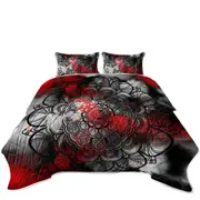Red and Black Mandala Coverlet