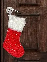 Christmas Stockings Bag - Glitter Sequin Christmas Bags - Plush Sequin Christmas Stockings for Christmas Candies, Cookies, Favor Treats