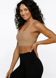 [Lorna Jane] Amy Maximum Support Sports Bra in Neutrals, Size - Small S Biscuit