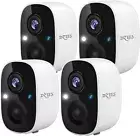 4 Pack Battery Powered WiFi Camera Surveillance Exterieur Home Security, Indoor