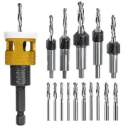 5Pcs Countersink Drill Bits Set with Low Friction Depth Stop, with 10Pcs4699