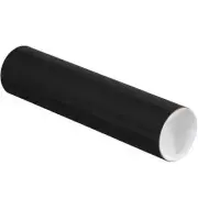 MyBoxSupply 3 x 12" Black Shipping & Mailing Tubes With Caps, 24 Per Case