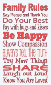 Family Rules Stencil*Primitive Subway Sign*Large 12" x 20"