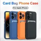 Shockproof Case with Card Slot Holder for iPhone 16 15 14 12 13 11 Pro Max Plus