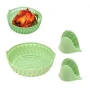 Air Fryer Silicone Liners Reusable Round Fryer Basket Oven Accessories with Mini Silicone Gloves