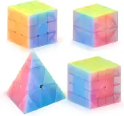 Vdealen Speed Cube Set, Puzzle Cube Bundle of 2X2X2 3X3X3 4X4X4 Pyramid Magic Cu