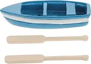 Totority Brightly Colored Mini Resin Boat Model Paddles Micro Landscape Decor Simulation Ocean Scene Home Office Decor
