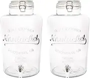 Rink Drink 8.7L Drinks Dispensers with Taps - Pack of 2 - Large Home Kitchen Outdoor Chrome Tap Water Dispensing Jug Indoor Juice Punch Bottle for BBQ, Party, Picnic, Events, Buffets