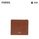 FOSSIL Logan 真皮系列拉鍊零錢袋設計短夾-咖啡色 SL7829200