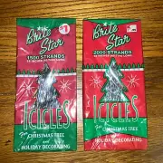 Vintage Set of 2 Brite Star Icicles Silver Christmas Tree Tinsel