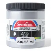 Silver Shimmer Acrylic Screen Printing Ink - 8oz Bottle for DIY Projects and Pro