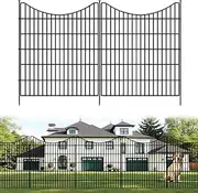 FOKEP Dog Fence Outdoor for Yard, 10 Panels Garden Fence Outdoor, 32 in(H) X 24 ft(L) No Dig Garden Fencing Animal Barrier, Dogs Rabbits Blocker Metal Wire Decorative Fences for Yard, Patio