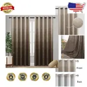 Elegant Ombre Blackout Curtains - Thermal Insulated Grommet Panels, Set of 2