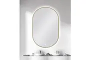 600 X 900MM OVAL SHAPE GOLD FRAMED CARYSIL LED MIRROR