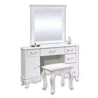 在飛比找momo購物網優惠-【BODEN】艾莉雅3.5尺法式歐風白色化妝桌/鏡台/梳妝台