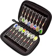 Trout Fishing Lures,Saltwater Bait with EVA Bag - 16X Fish Tackle Boxes Set Bass, Sequins Freshwater and Saltwater Swimming Action of Fish for Walleye