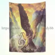 home decor fabric Jesus Helguera eagle snake tapestry cloth poster