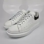 ALEXANDER MCQUEEN Larry White And Black Leather Sneakers New Size 41 US 8
