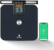 EILISON 8-Electrode Body Fat Scale with ITO Coating & BIA Tech, Digital Bathroom Scale Full Body Composition Analyzer Smart BMI Scale 32 Metrics, Bluetooth App, Touchscreen, 396lbs Capacity (Grey)