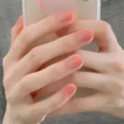 Light Orange Gradient False Nail Short Square Press on Nails for Nail Art 24pcs