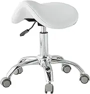 Saddle Stool w/Wheels Hydraulic Stool Chair Adjustable Height 49cm-64cm Hygienist Dentist Professional Stool, Easy to Install