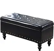 Storage Benches Sofa Bench Bedroom Bed End Stool Storage Foyer Change Shoe Bench Long Bench Leather Bedroom Bed End Stool Clothing Store Rest Stool(Black,60x42x46cm)