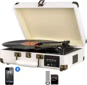 All-in-One Retro Turntable - Transfer Vinyl Records to MP3 & Bluetooth Playback