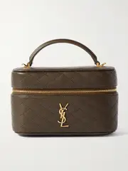 [SAINT LAURENT] SAINT LAURENT - Gaby Vanity Mini Quilted Leather Shoulder Bag - Dark green - One size One size Green