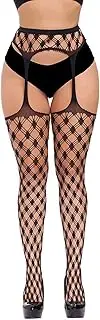 [Generic] Push up Lingerie Dot Stockings Vintage Thin Mesh Women's Sexy Pantyhose Print Plus Size Lingerie Set