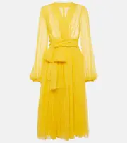 [Dolce & Gabbana] Dolce & Gabbana Silk chiffon midi dress AU 6 yellow